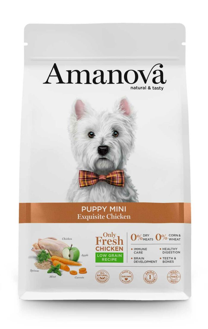 Amanova Puppy Mini Exquisite Chicken. Low Grain Recipe.