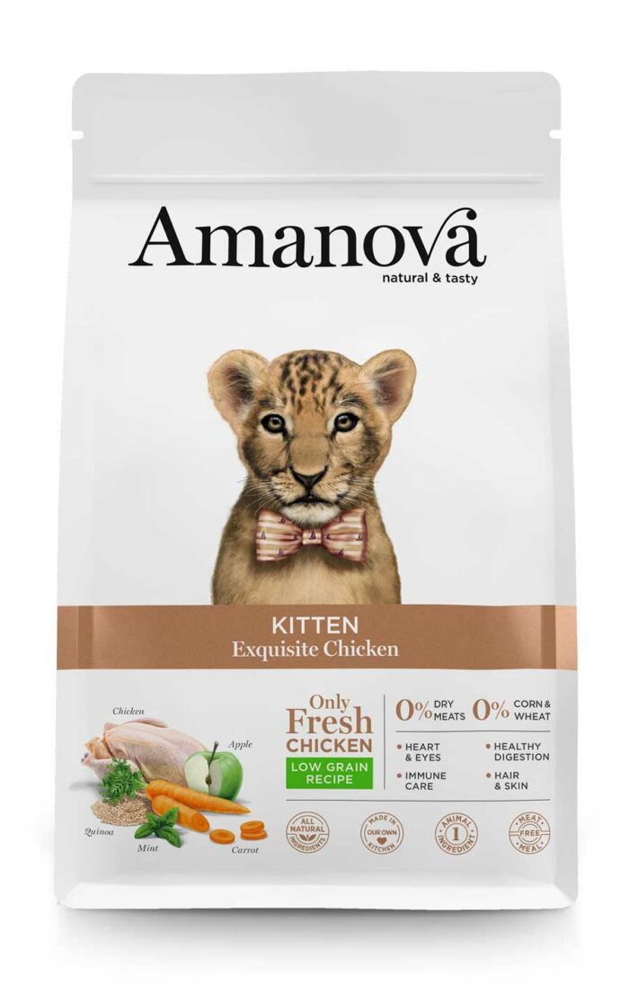 Amanova Kitten Exquisite Chicken. Low Grain Recipe. 300g