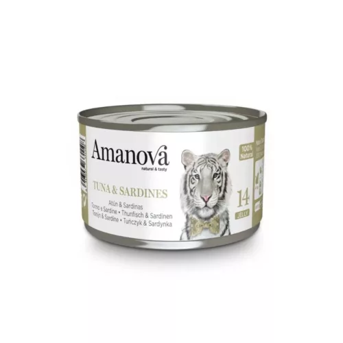 Amanova Latita en Gelatina con Atún y Sardinas para Gato 70g