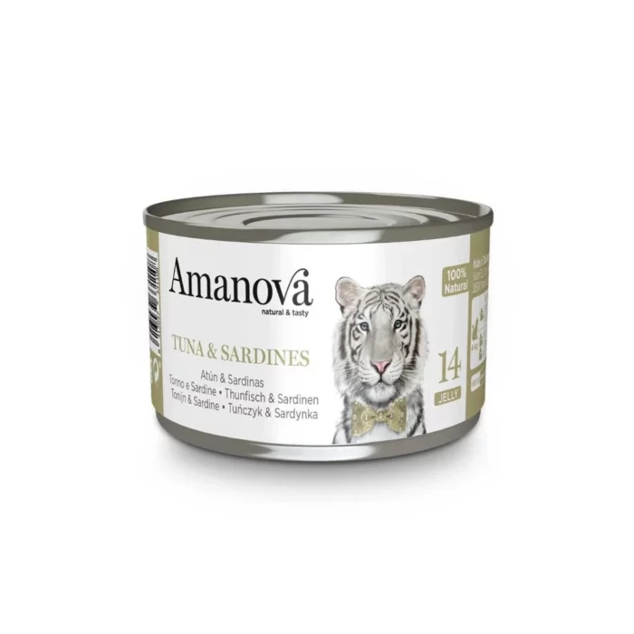 Amanova Latita en Gelatina con Atún y Sardinas para Gato 70g