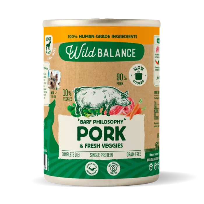 Wild Balance Lata BARF CERDO con Verduras Frescas 400g