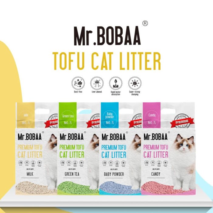 Arena Mr.BOBAA Premium tofu cat litter 7L (varios olores)