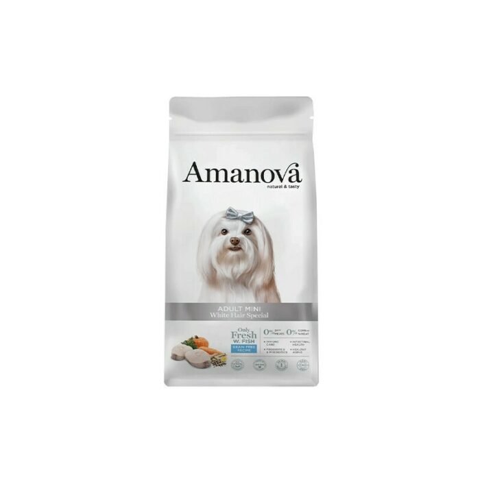 Amanova Adult Mini Pescado especial pelo blanco 2kg