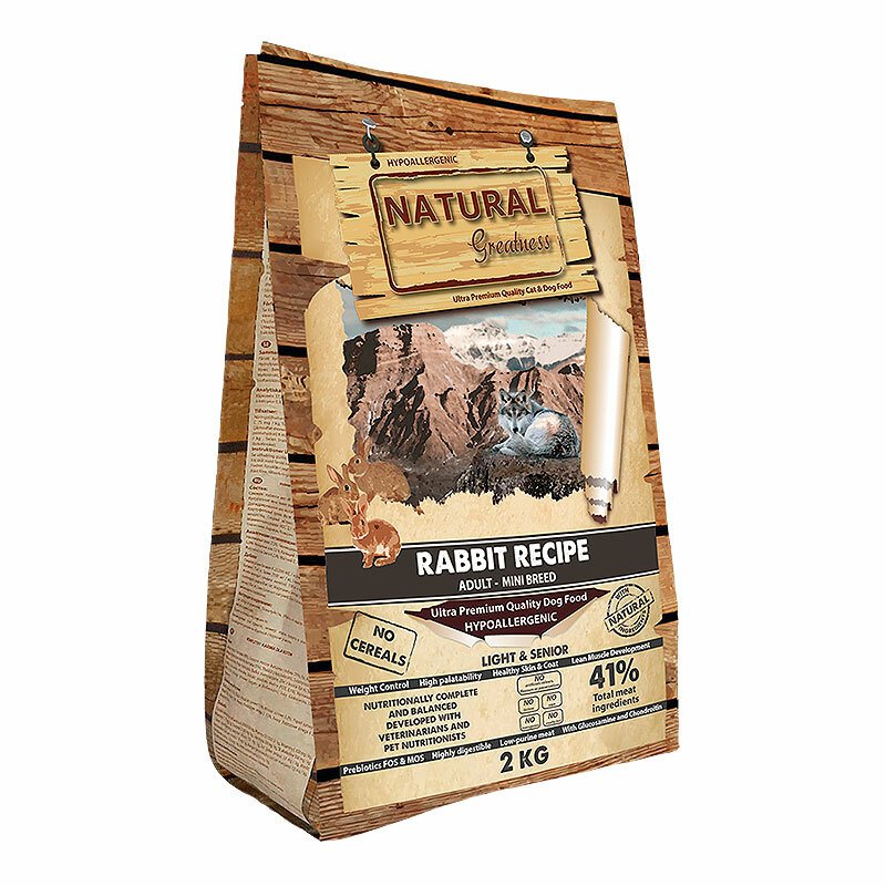 Pienso Natural Greatness Rabbit Recipe (Conejo) para Adultos Mini 2kg